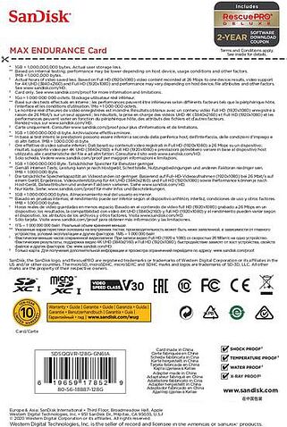 Карта памяти SanDisk microSDXC SDSQQVR-128G-GN6IA 128GB (с адаптером)