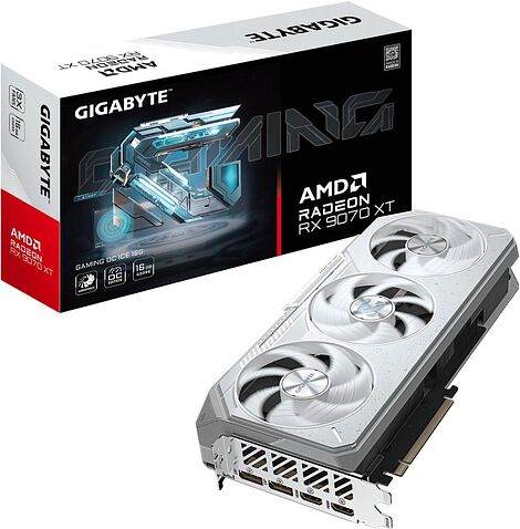Видеокарта Gigabyte Radeon RX 9070 XT Gaming OC Ice 16G GV-R907XGAMINGOCICE-16GD