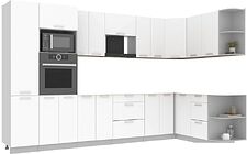 Готовая кухня Интерлиния Мила Лайт 1.68x3.4 правая без столешницы (белый платинум) Готовая кухня Интерлиния Мила Лайт 1.68x3.4 правая без столешницы (белый платинум)