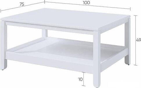 Журнальный столик Лузалес Кодзув 100x75x49 (белый)