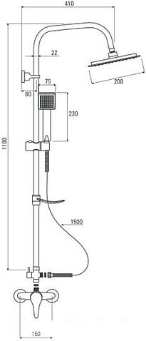 Душевая система Deante Neo Joko NBJ 01SK