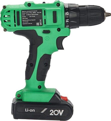 Дрель-шуруповерт Zitrek Green 20-Li Plus 083-1115 (с 2-мя АКБ)
