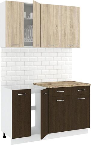 Готовая кухня Кортекс-мебель Корнелия Лира-лайт км.02464 1.4 м (дуб сонома/венге/мадрид)