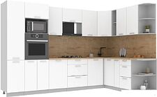 Готовая кухня Интерлиния Мила Лайт 1.88x3.2 правая (белый платинум/белый платинум/дуб бунратти) Готовая кухня Интерлиния Мила Лайт 1.88x3.2 правая (белый платинум/белый платинум/дуб бунратти)