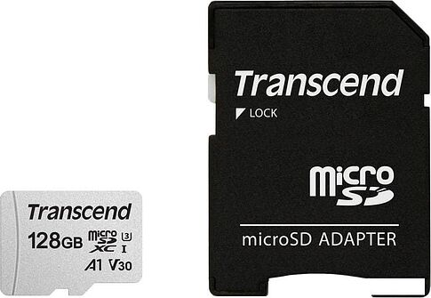 Карта памяти Transcend microSDXC 300S 128GB + адаптер