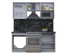 Готовая кухня Интерлиния Тренд 1.8В (пепел/пепел/опал светлый)