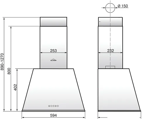 Кухонная вытяжка Elikor Гамма 60П-650-Э3Д (антрацит/серебро)