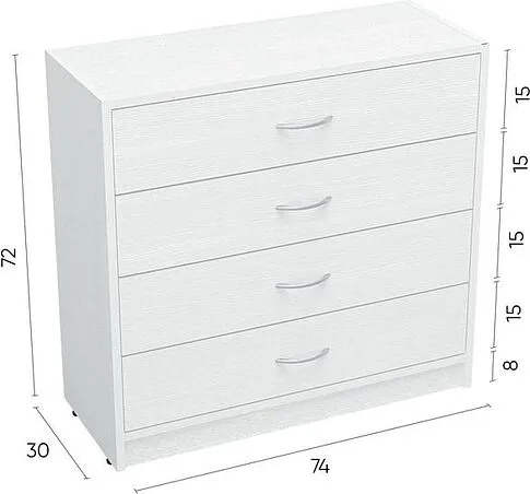 Комод Involux Престон 226T002 (белый структурный)