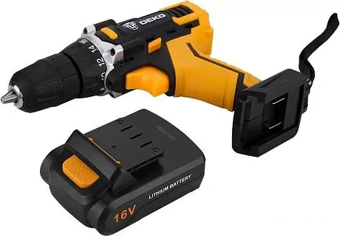 Дрель-шуруповерт Deko DKCD16FU-Li 063-4099 (с 2-мя АКБ, кейс, набор оснастки)