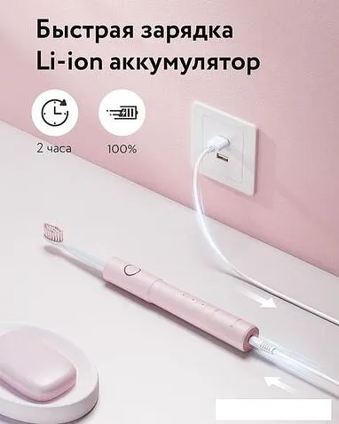Электрическая зубная щетка Fairywill E11 (розовый, 8 насадок)