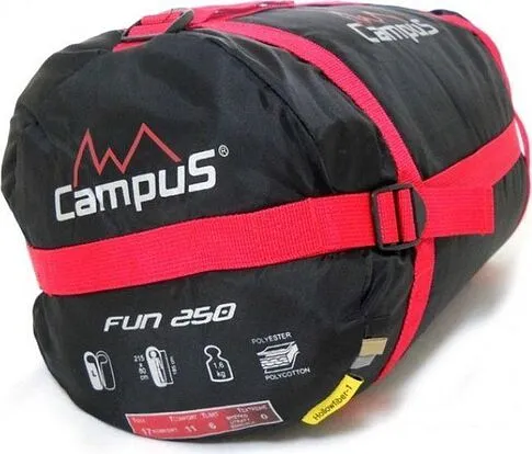 Спальный мешок Campus Campus Fun 250 R-zip (правая молния, золотистый/черный)