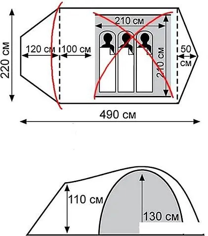 Палатка TRAMP Cave 3 v2