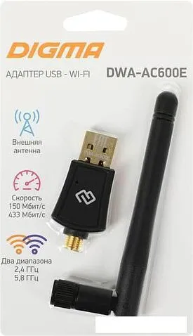 Wi-Fi адаптер Digma DWA-AC600E
