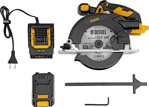 Дисковая (циркулярная) пила Denzel CCSH-20-165 (с 1-им АКБ)