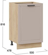 Шкаф напольный Трия Лорас 1Н5 (дуб крафт золотой/холст латте)