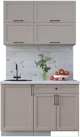 Готовая кухня Интерлиния Тренд 1.2Б (луна/луна/бискайская сосна)