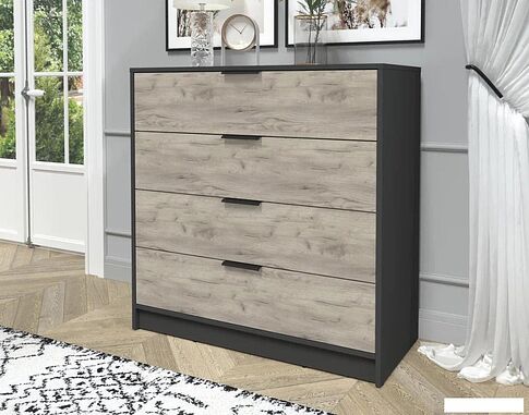 Комод Интерлиния Концепт КТ-К100 (дуб серый/антрацит)