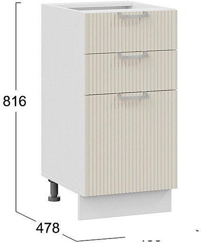 Шкаф напольный Трия Кимберли 1Н4Я3 (белый/крем)