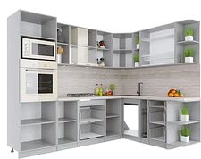 Готовая кухня Интерлиния Мила Крафт 1.88x2.6 правая (дуб полярный) Готовая кухня Интерлиния Мила Крафт 1.88x2.6 правая (дуб полярный)
