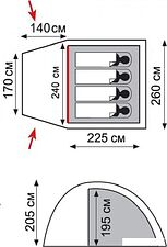 Кемпинговая палатка TRAMP Bell 4 v2 (песочный)