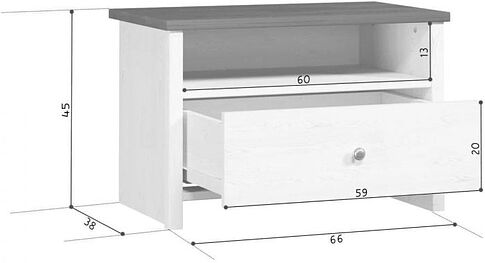 Тумба Black Red White Порто KOM1S/70 (джанни/сосна ларико)