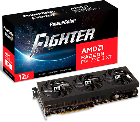 Видеокарта PowerColor Fighter Radeon RX 7700 XT 12GB GDDR6 RX 7700 XT 12G-F/OC