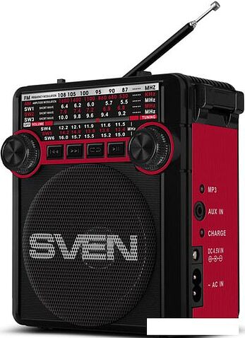 Радиоприемник SVEN SRP-355 (черный/красный)