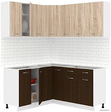 Готовая кухня Кортекс-мебель Корнелия Лира 1.5x1.9 без столешницы (дуб сонома/венге)