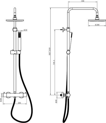 Душевая система  Lauter Thermal 21SH30100-2