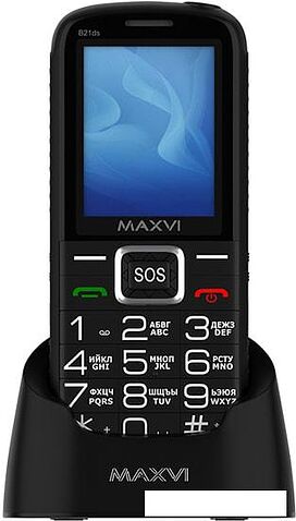 Кнопочный телефон Maxvi B21ds (черный)