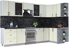 Готовая кухня Интерлиния Тренд 1.5x3.2 правая (белый/белый/кастилло темный)