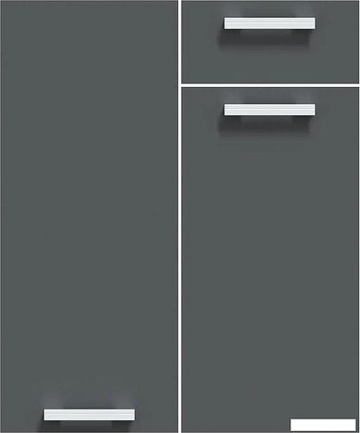 Готовая кухня Интерлиния Мила Лайт 3.3-ПМ1-2 (бетон/антрацит/опал светлый)