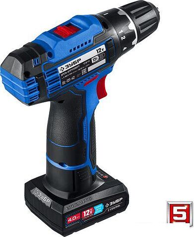 Дрель-шуруповерт Зубр Профессионал DL-121-42 (с 2-мя АКБ, сумка)