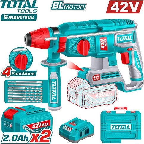 Перфоратор Total TRHLI422682 (с 2-мя АКБ, кейс) Перфоратор Total TRHLI422682 (с 2-мя АКБ, кейс)
