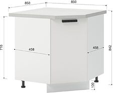 Шкаф напольный Mio Tesoro Пасадена ШНУ 850 угловой (белый/белый бриллиант)