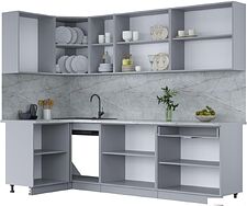 Готовая кухня Интерлиния Мила Лайт 1.2x2.6 (персидский жемчуг/персидский жемчуг/травертин серый) Готовая кухня Интерлиния Мила Лайт 1.2x2.6 (персидский жемчуг/персидский жемчуг/травертин серый)