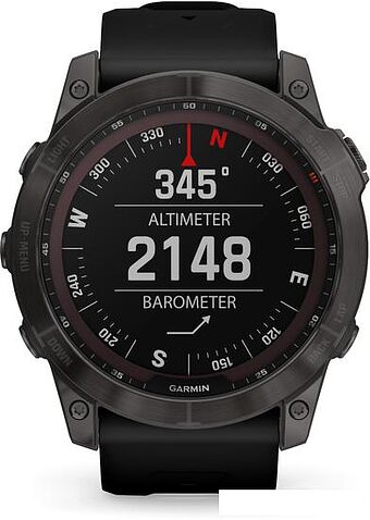 Умные часы Garmin Fenix 7X Sapphire Solar 51 мм (серый карбон/черный)