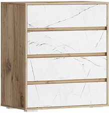 Комод Речицадрев Дарья глубина 350мм Р377.04 (дуб нокс лайт/персидский мрамор)