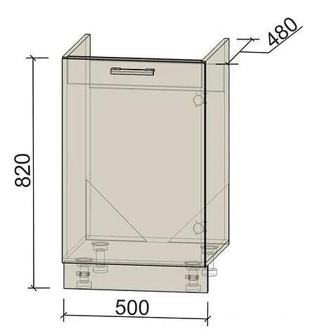 Шкаф напольный Интерлиния Компо НШ50м-1дв (дуб венге)