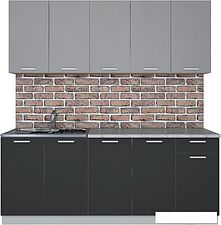 Кухня Интерлиния Мила Лайт 2.0 (серебро/антрацит)