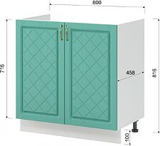 Шкаф напольный Mio Tesoro Модена ШНМ 800 (белый/дуб бирюзовый)