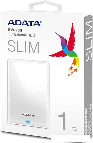 Внешний накопитель A-Data HV620S AHV620S-1TU31-CWH 1TB (белый)