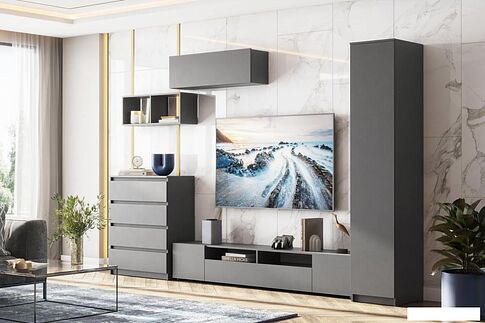 Комод Mio Tesoro Денвер 4 ящика (графит серый)