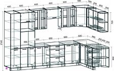 Готовая кухня Интерлиния Мила 1.88x3.4 правая (бетон лайт/антрацит/опал светлый)