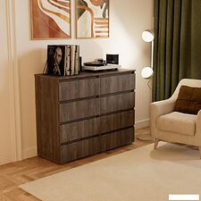 Комод Кортекс-мебель Бари 120 8ш (орех элия/орех элия/орех элия)