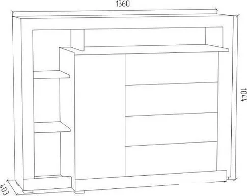 Тумба МДК ГТ5 1044x1360x403 (белый)