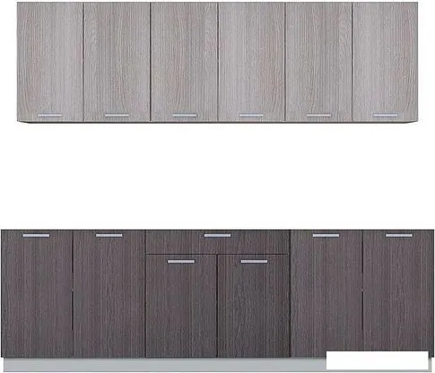 Готовая кухня Интерлиния Мила Лайт 2.4 без столешницы (шимо светлый/шимо темный) Готовая кухня Интерлиния Мила Лайт 2.4 без столешницы (шимо светлый/шимо темный)