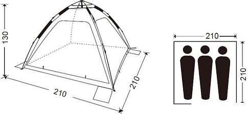 Кемпинговая палатка KingCamp Aosta 4082 (бирюзовый)