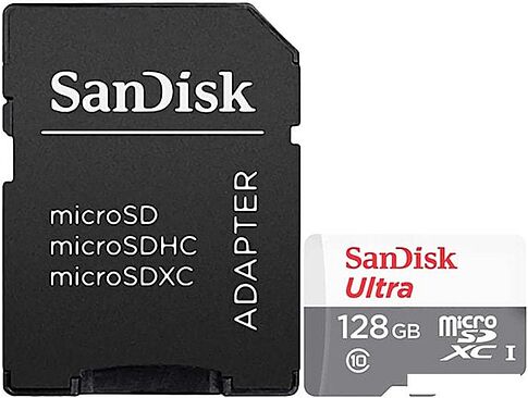 Карта памяти SanDisk Ultra microSDXC SDSQUNR-128G-GN6TA 128GB (с адаптером)