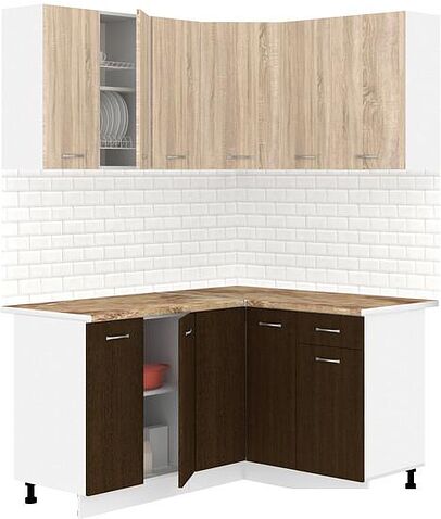 Готовая кухня Кортекс-мебель Корнелия Лира 1.5x1.3 (дуб сонома/венге/мадрид)